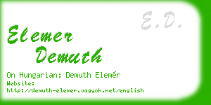 elemer demuth business card